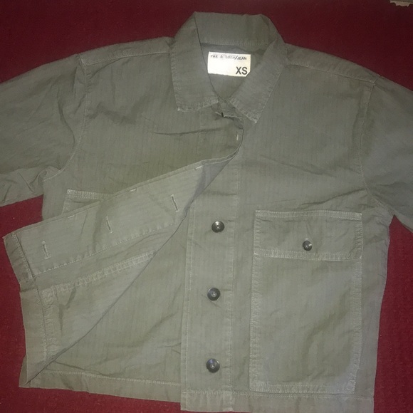 Rag and bone army green 3/4 button shirt/jacket women size XS BIN D - Picture 4 of 14